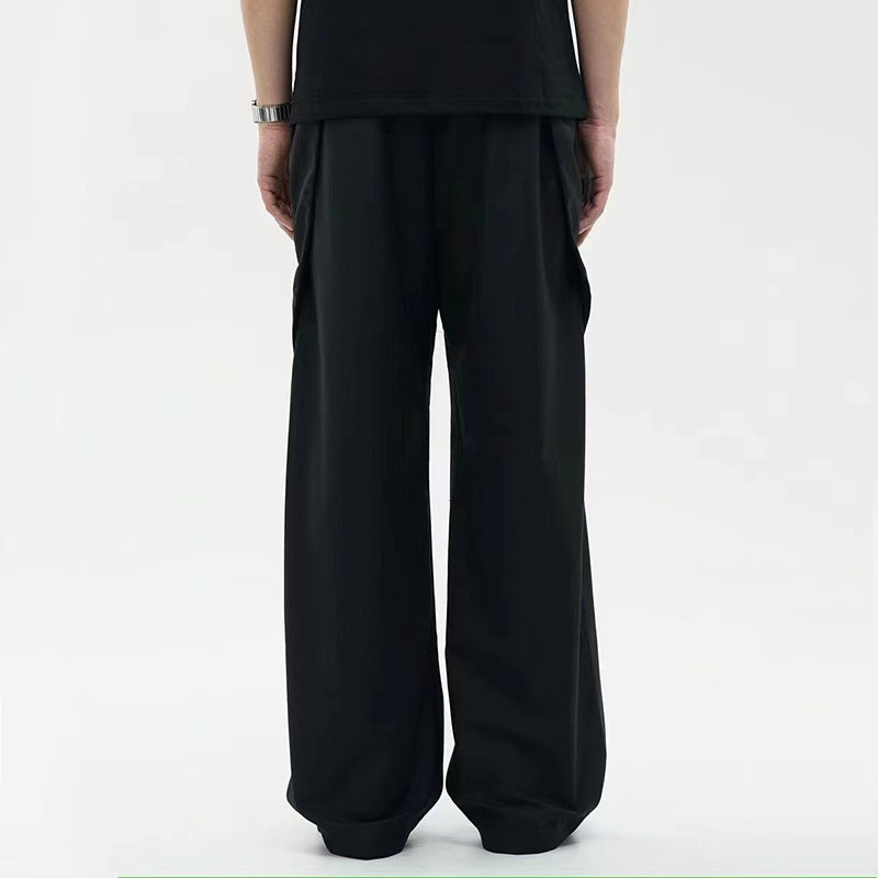 Gray Leisure Cargo Suit Pants Men's Summer Three-dimensional Pocket