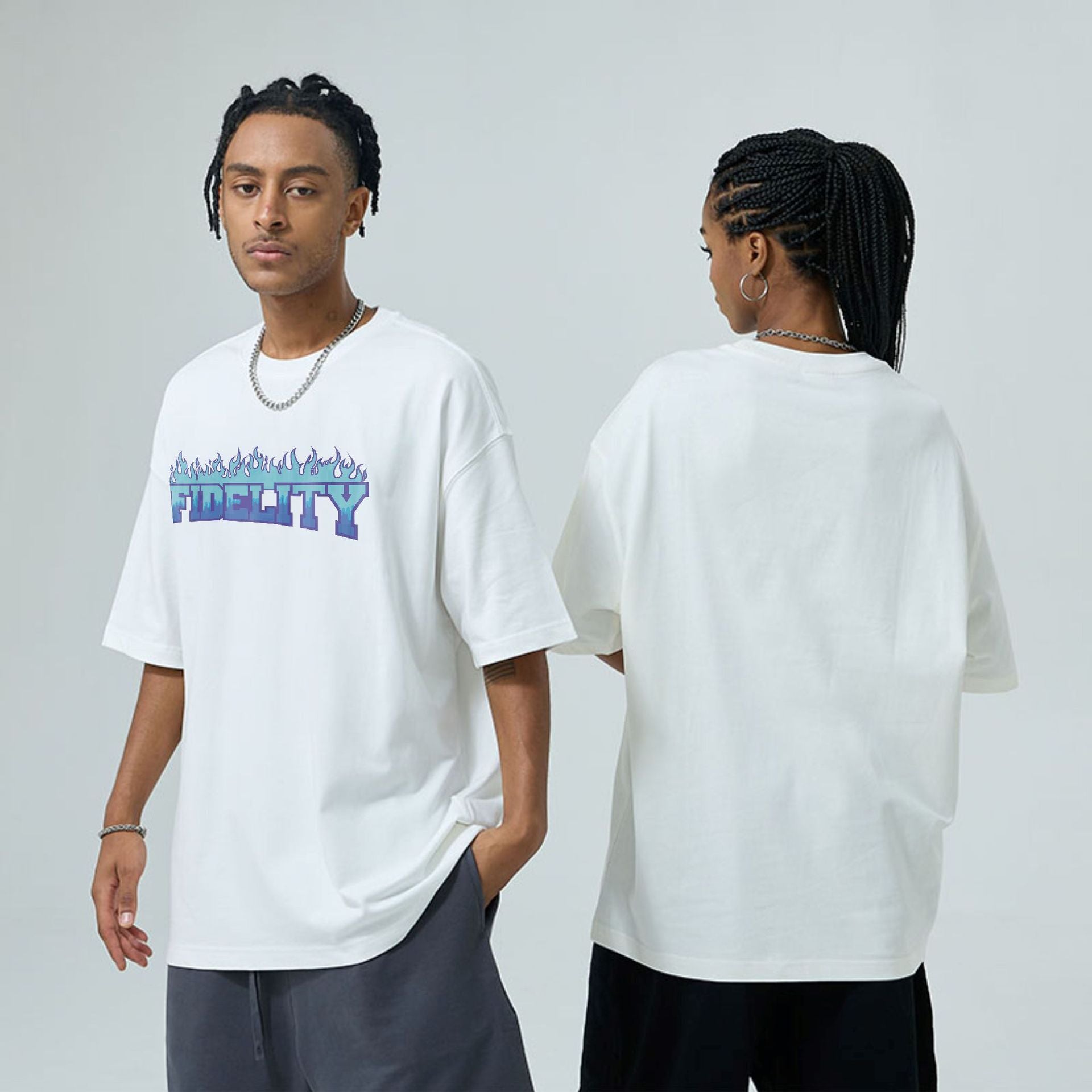 Flame Pure Cotton Simple Casual T-shirt
