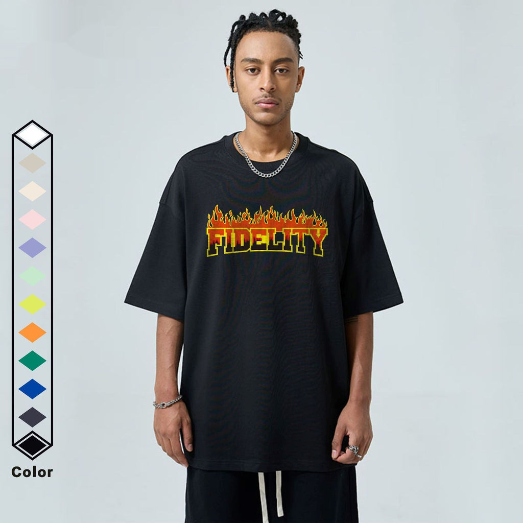 Flame Pure Cotton Simple Casual T-shirt